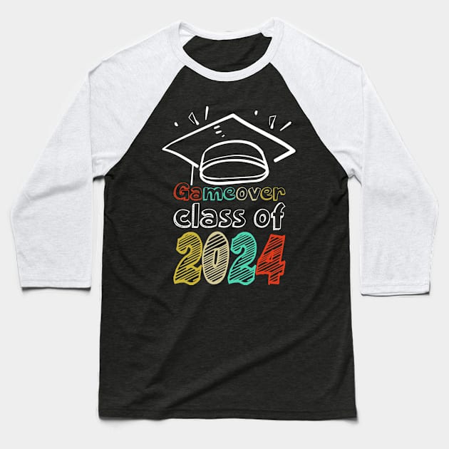 Gameover class of 2024, video gaming, Graduated, senior graduation Baseball T-Shirt by BenTee